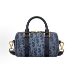 DIOR Groove 16 Adjustable and detachable shoulder strap zipper opening and closing single-shoulder crossbody handbag, mini women\'s blue